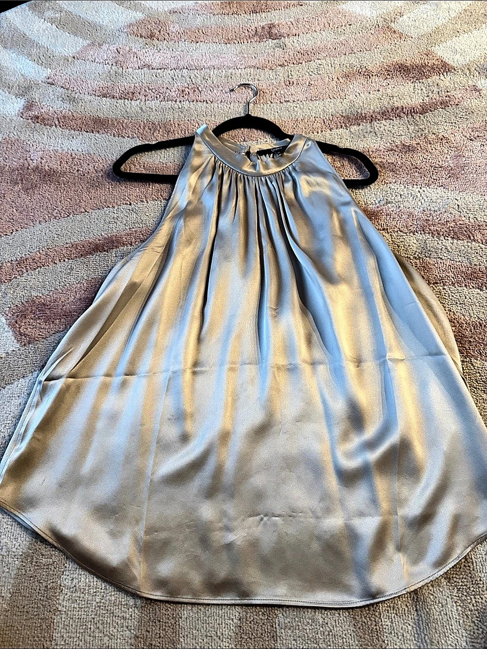 Quince Gold Satin-Look Tank Top Size Medium Like New